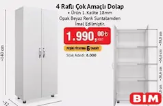 DİENNİ 4 RAFLI ÇOK AMAÇLI DOLAP